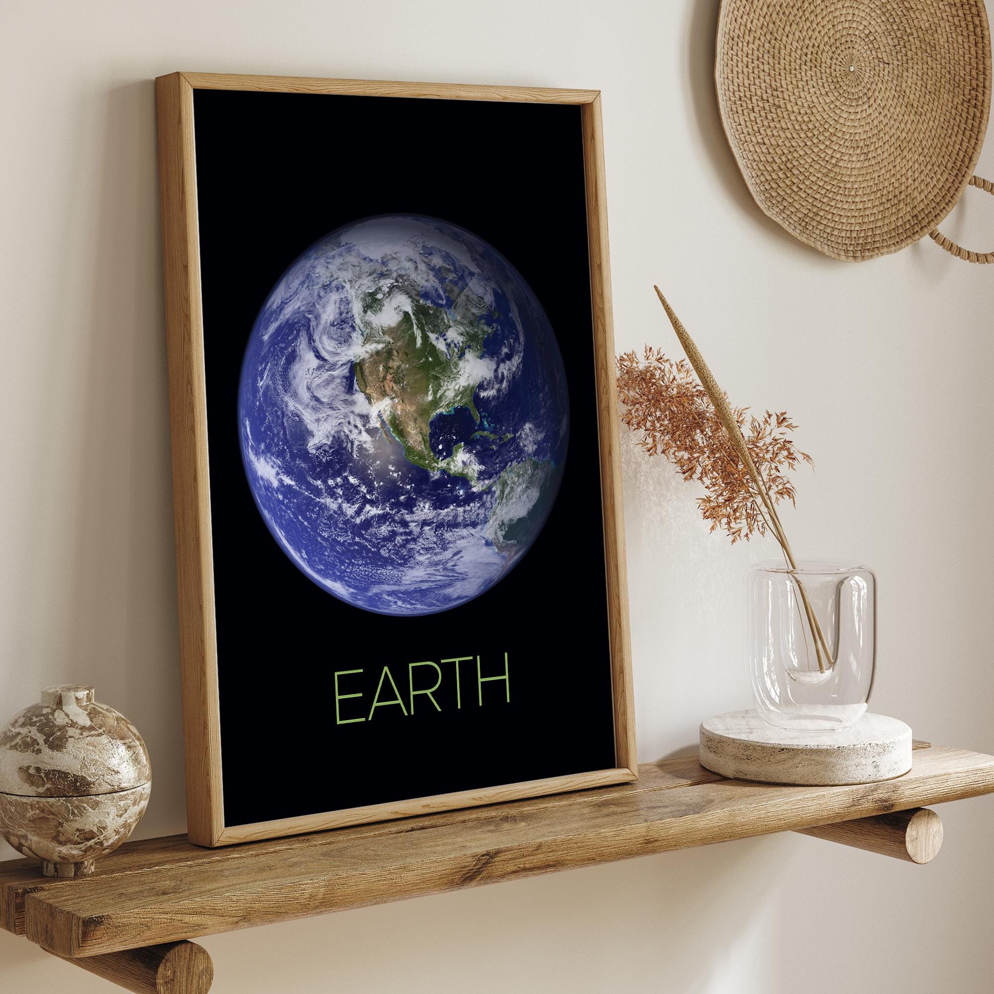 Earth NASA Space Travel Poster Print | Planets Wall Art | Home Decor - Etsy