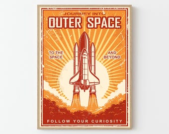 Podróż w kosmosie Plakat NASA Space Travel Print | Gwiazdy Planety Wszechświat Kosmos