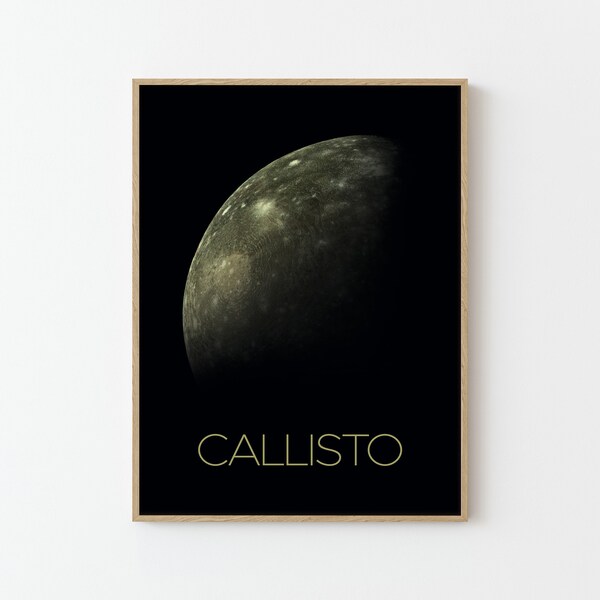 Callisto Posterdruck | Weltraumreise Poster | NASA Unsere Planeten Callisto B | Wohndeko