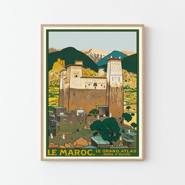 Morocco Africa Vintage Travel Poster Fine Art Print | Home Decor | Wall Art Print