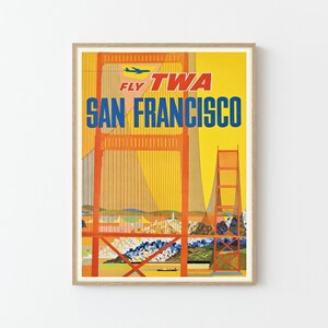 San Francisco USA Vintage Travel Poster Fine Art Print | Home Decor | Wall Art Print