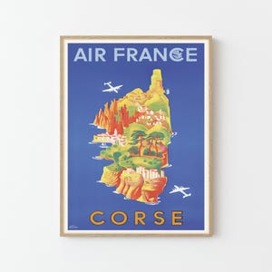 Corse France Vintage Reise Poster Benutzerdefinierte Kunstdruck | Wohnkultur Wandkunst Geschenk