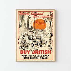 Acquista poster pubblicitario vintage British Trade British Fine Art Print / Home Decor Retro Wall Art Gift