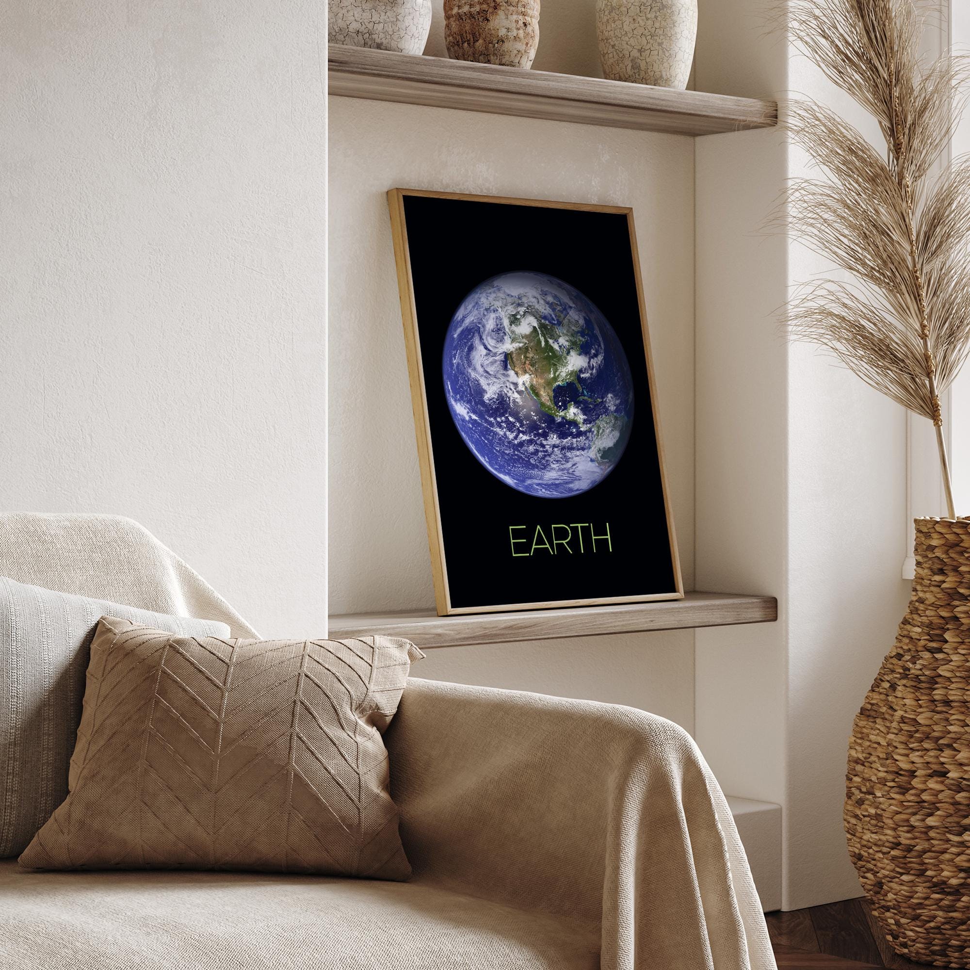 Earth NASA Space Travel Poster Print | Planets Wall Art | Home Decor - Etsy