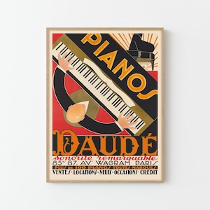 Pianos Daude Vintage Poster Print |  Gift Ready Picture | Pianos Daudé by A.M. Cassandre