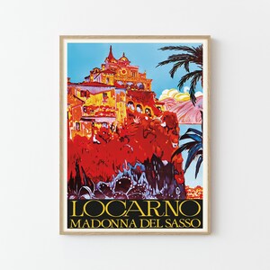 Locarno Madonna del Sasso Vintage Travel Poster Custom Art Print | Home Decor Wall Art Gift