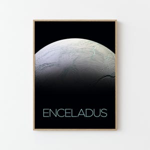 Enceladus NASA Space Travel Poster Print | Stars Planets Universe Cosmos