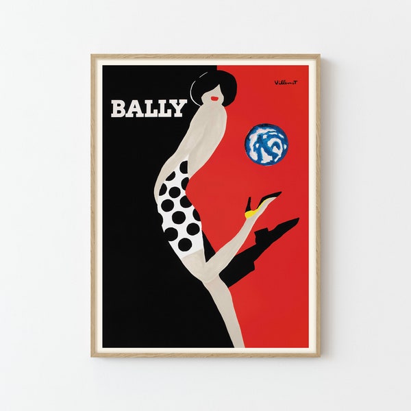 Bally Kick vintage Mode Publicité Affiche Fine Art Print | Décoration de maison