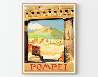 Pompei Italy Vintage Travel Poster Fine Art Print | Home Decor | Wall Art Print