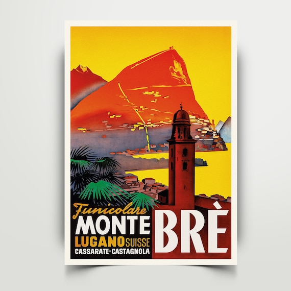 elke keer Subjectief knoop Buy Monte Brè Swiss Vintage Travel Poster Fine Art Print Travel Online in  India - Etsy