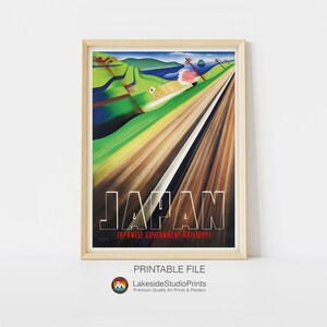 Japan Retro Travel Poster Instant Download JPG file Vintage Travel Poster Printable JPG File