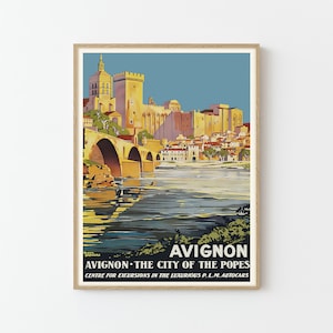 Avignon France Vintage Travel Poster Fine Art Print | Home Decor | Wall Art Print