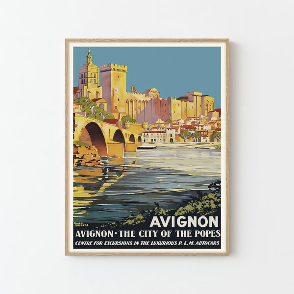 Avignon France Vintage Travel Poster Fine Art Print | Home Decor | Wall Art Print