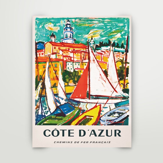 Cote D Azur Vintage Poster Instant Download PDF File - Etsy UK