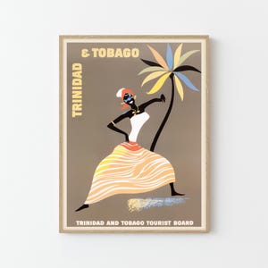 Trinidad Tobago Caribbean Vintage Travel Poster Custom Art Print | Home Decor Wall Art Gift