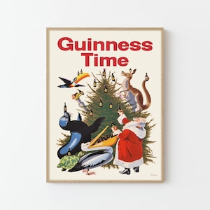 Guinness Christmas Vintage Ad Poster Custom Art Print | Woondecoratie Muurkunst Cadeau