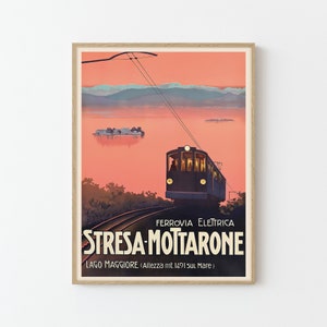 Italy Stresa Mottarone Vintage Travel Poster Fine Art Print | Home Decor | Wall Art Print