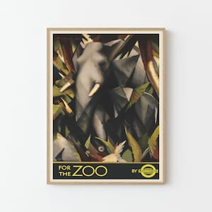 London Underground For the Zoo Vintage Travel Poster Fine Art Print | Home Decor | Wall Art Print