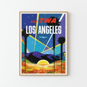 Vintage Travel Poster Los Angeles California Fine Art Print | Home Decor | Wall Art Print