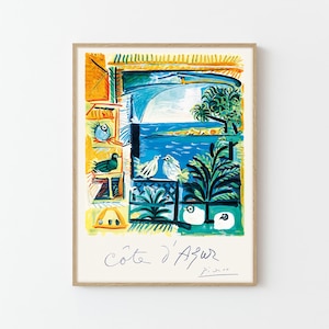 Cote D Azur Frankreich Picasso Vintage Reise Poster Benutzerdefinierte Kunstdruck | Wohnkultur Wandkunst Geschenk