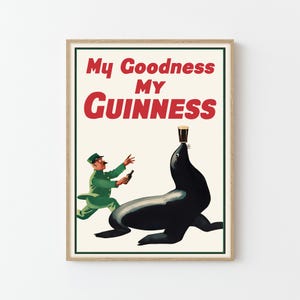 Póster vintage de Guinness, impresión artística personalizada, regalo de decoración de pared para el hogar