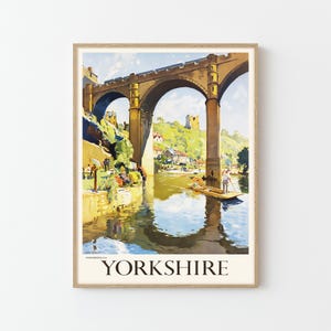 Yorkshire Knaresborough Vintage Travel Poster Custom Art Print | Home Decor Wall Art Gift