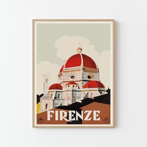 Firenze vintage reisposter aangepaste kunstdruk | Woondecoratie Muurkunst Cadeau