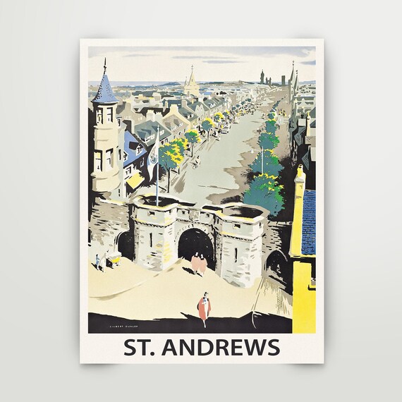 St. Andrews Vintage Travel Poster Instant Download PDF File Etsy