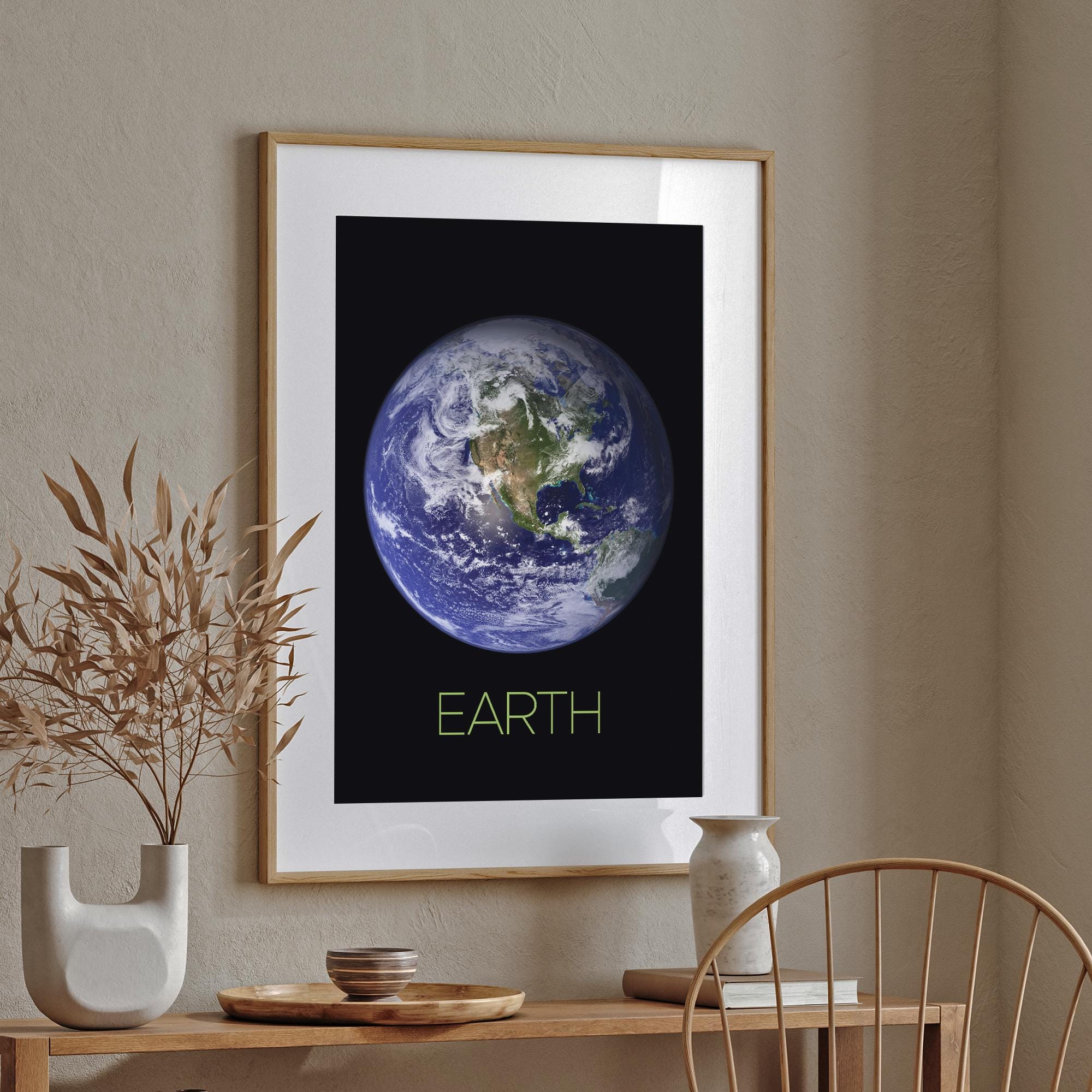 Earth NASA Space Travel Poster Print | Planets Wall Art | Home Decor - Etsy