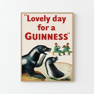 Vintage Guinness Zoo Seal Irish Pub Poster Print | Gift Wrapping Optional