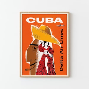 Kuba Vintage Reise Poster Benutzerdefinierte Kunstdruck | Wohnkultur Wandkunst Geschenk