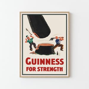 Plakat Guinness For Strength | Reklama irlandzkiego piwa Johna Gilroya w stylu vintage