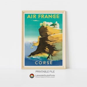 Corse Retro Travel Poster Instant Download JPG file Vintage Travel Poster Printable JPG File