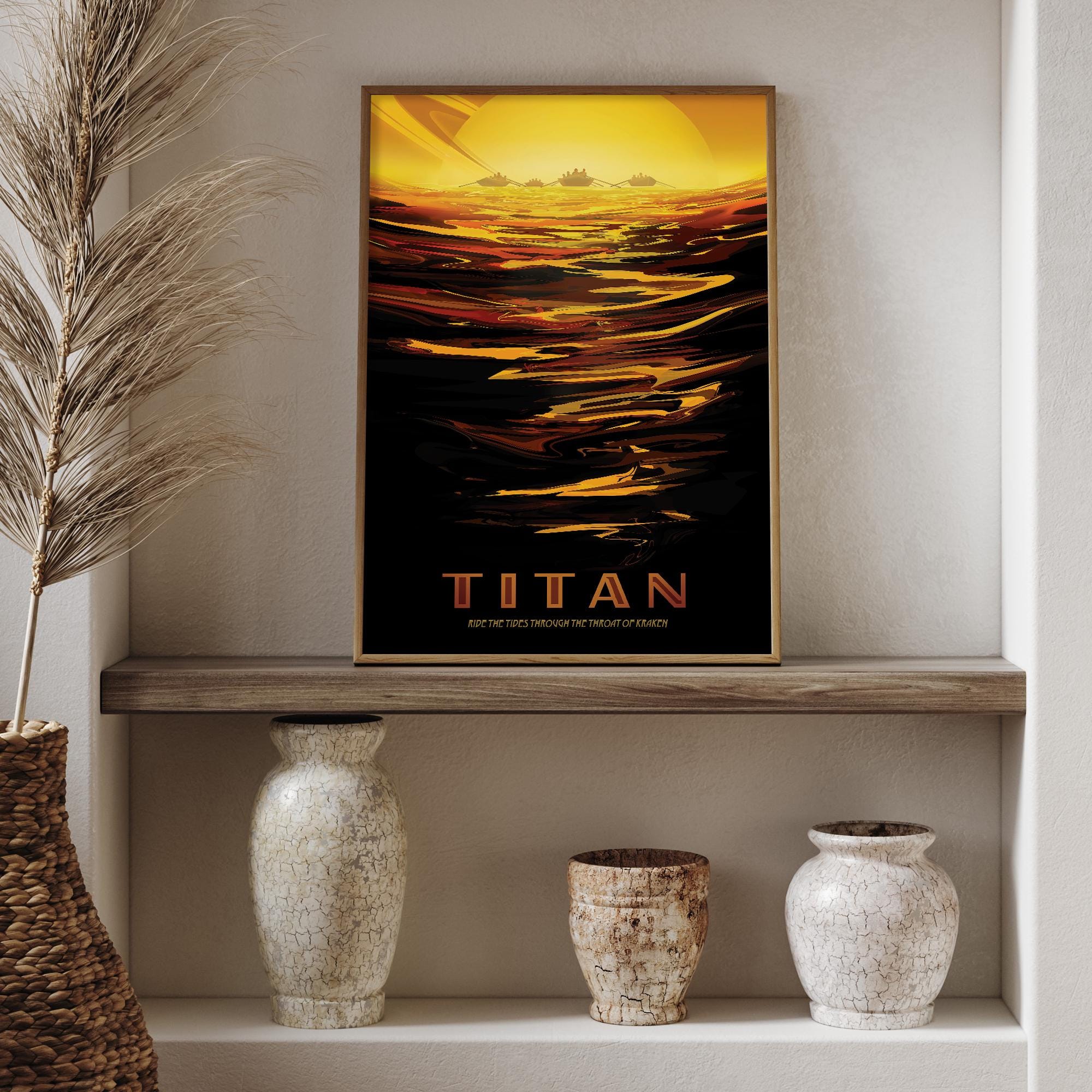 Titan NASA Space Travel Poster Print | Stars Planets Universe Cosmos - Etsy