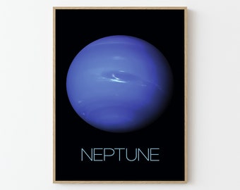 Neptune Space Travel Poster Print | Stars Planets Universe Cosmos