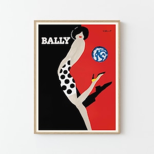 Bally Kick Vintage Werbeplakat Fine Art Print | Home Decor Retro Wandkunst Geschenk