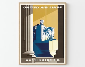 Washington D.C. USA Vintage Travel Poster Fine Art Print | Home Decor | Wall Art Print