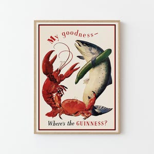 Póster vintage de Guinness, impresión artística personalizada, regalo de decoración de pared para el hogar