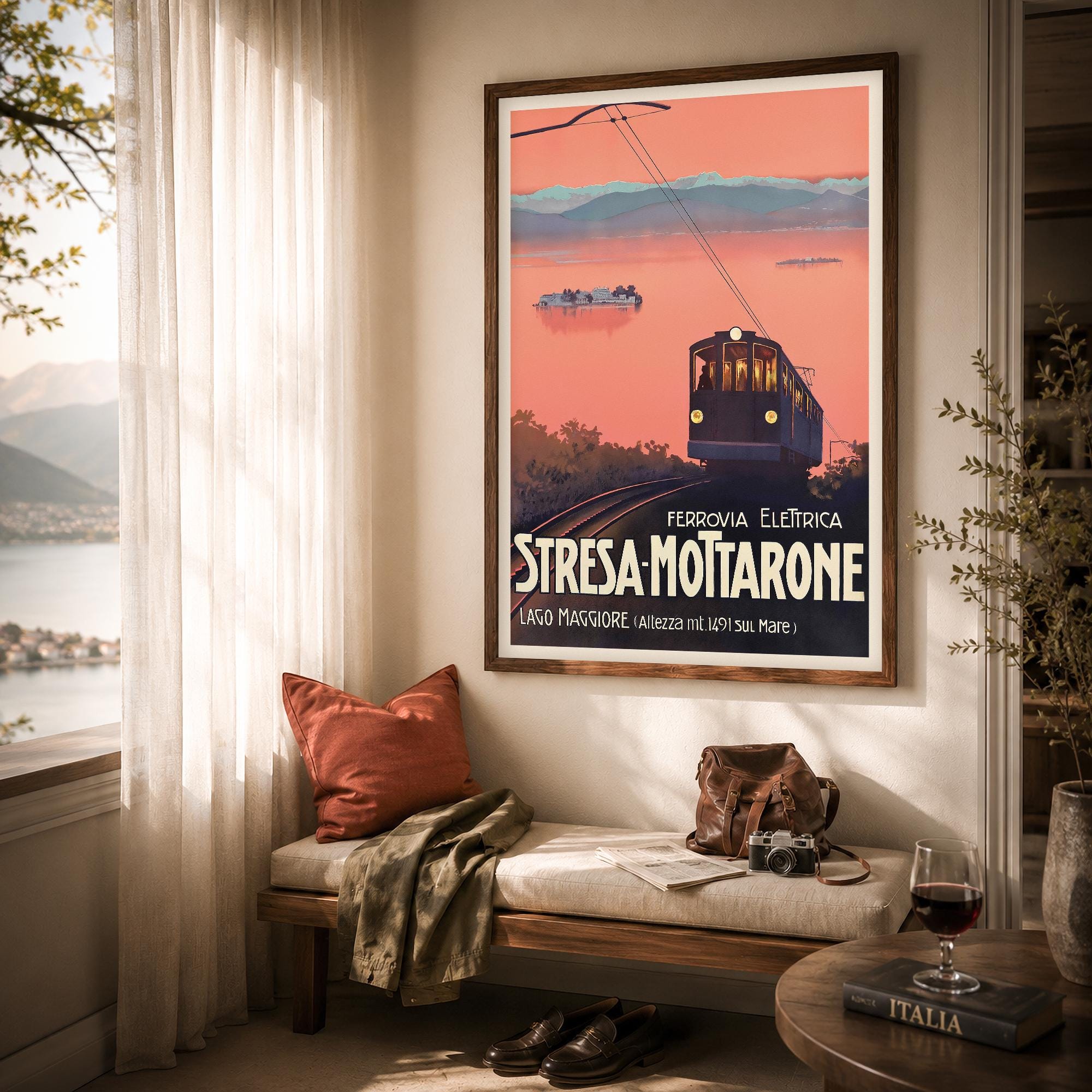Stresa Mottarone Vintage Travel Poster Print | Lago Maggiore