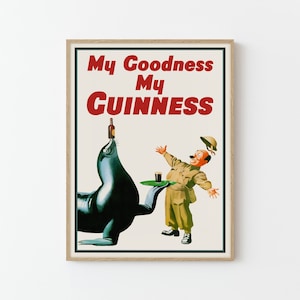 Vintage Guinness Zookeeper Irish Pub Poster Print | Gift Wrapping Optional