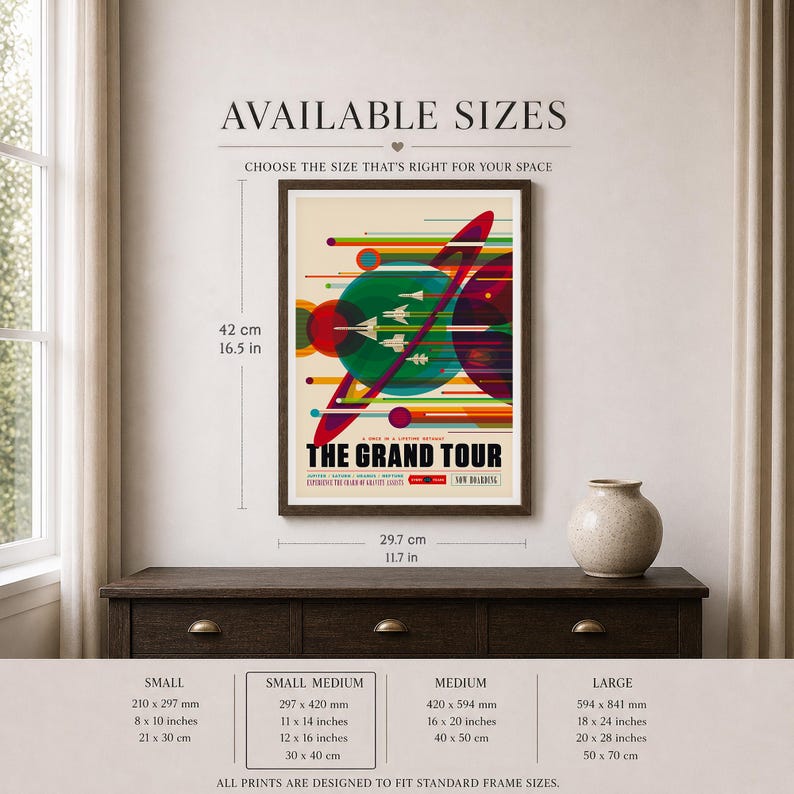 Grand Tour NASA Space Travel Poster Print Stars Planets Universe Cosmos ...