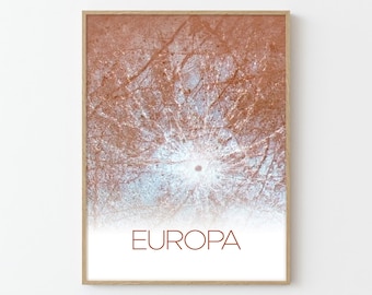 Europa NASA Space Travel Poster Print | Stars Planets Universe Cosmos