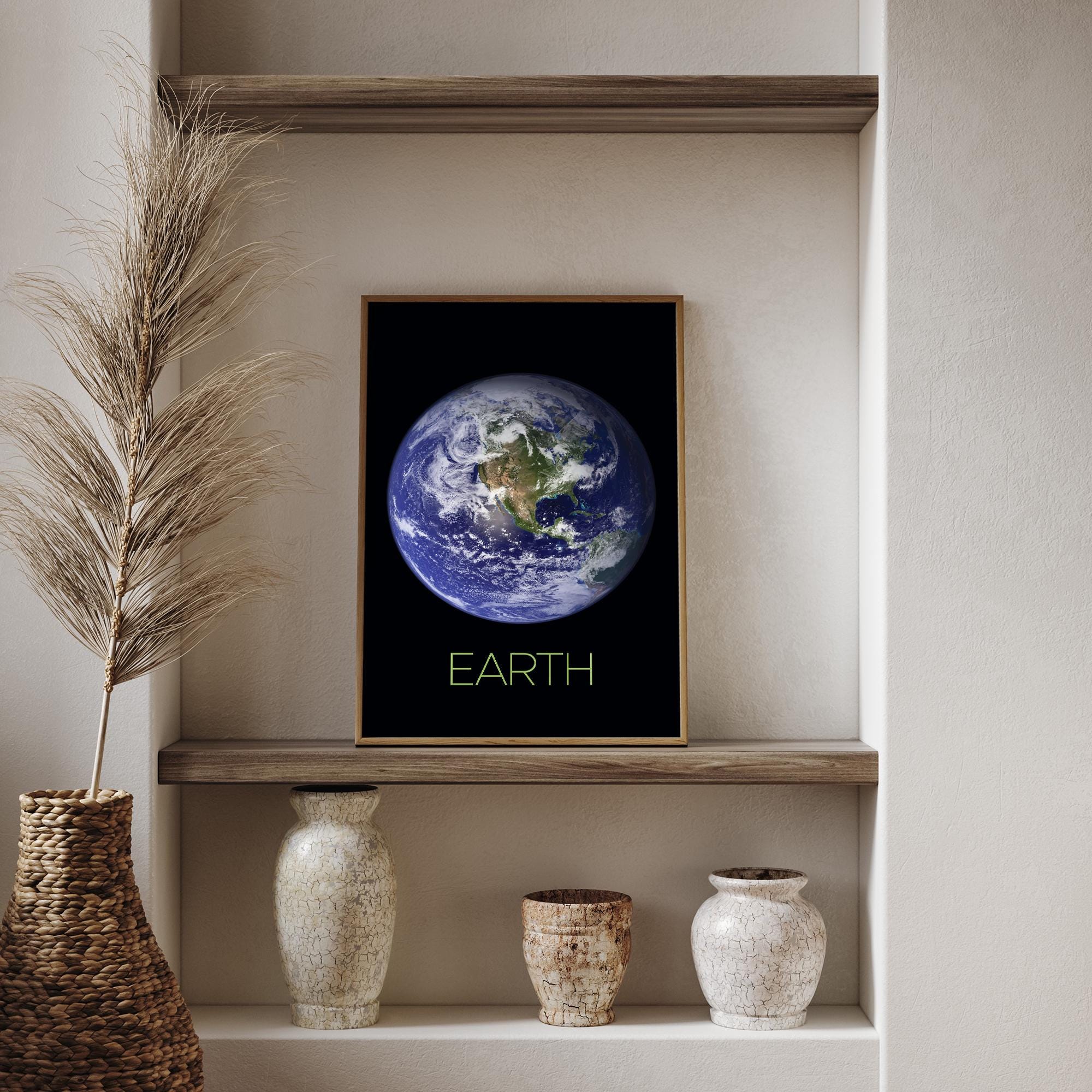 Earth NASA Space Travel Poster Print | Planets Wall Art | Home Decor - Etsy