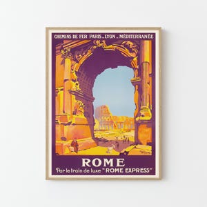 Póster de viaje vintage de Roma, Italia, impresión artística personalizada/regalo de arte de pared decorativo para el hogar