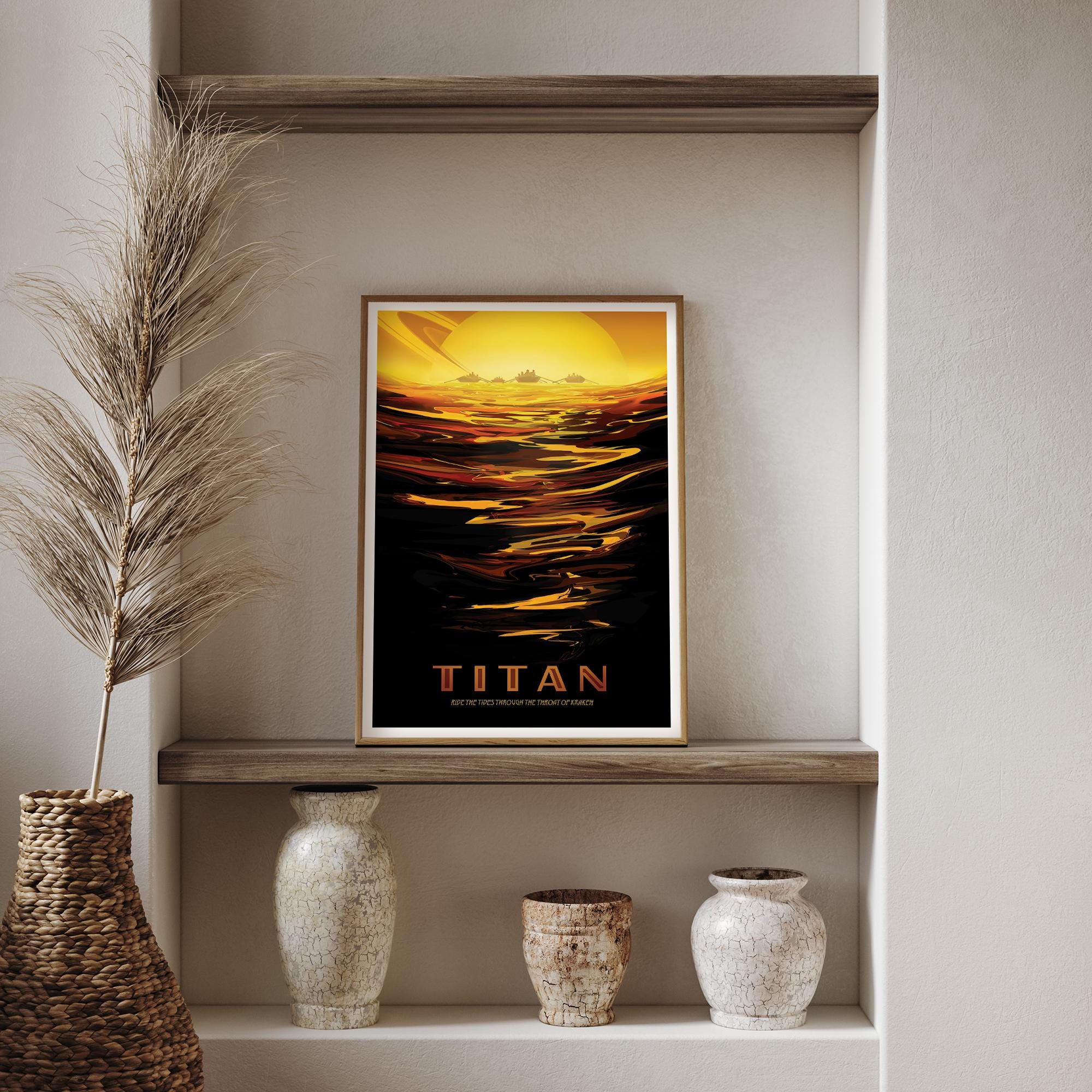 Titan NASA Space Travel Poster Print | Stars Planets Universe Cosmos - Etsy