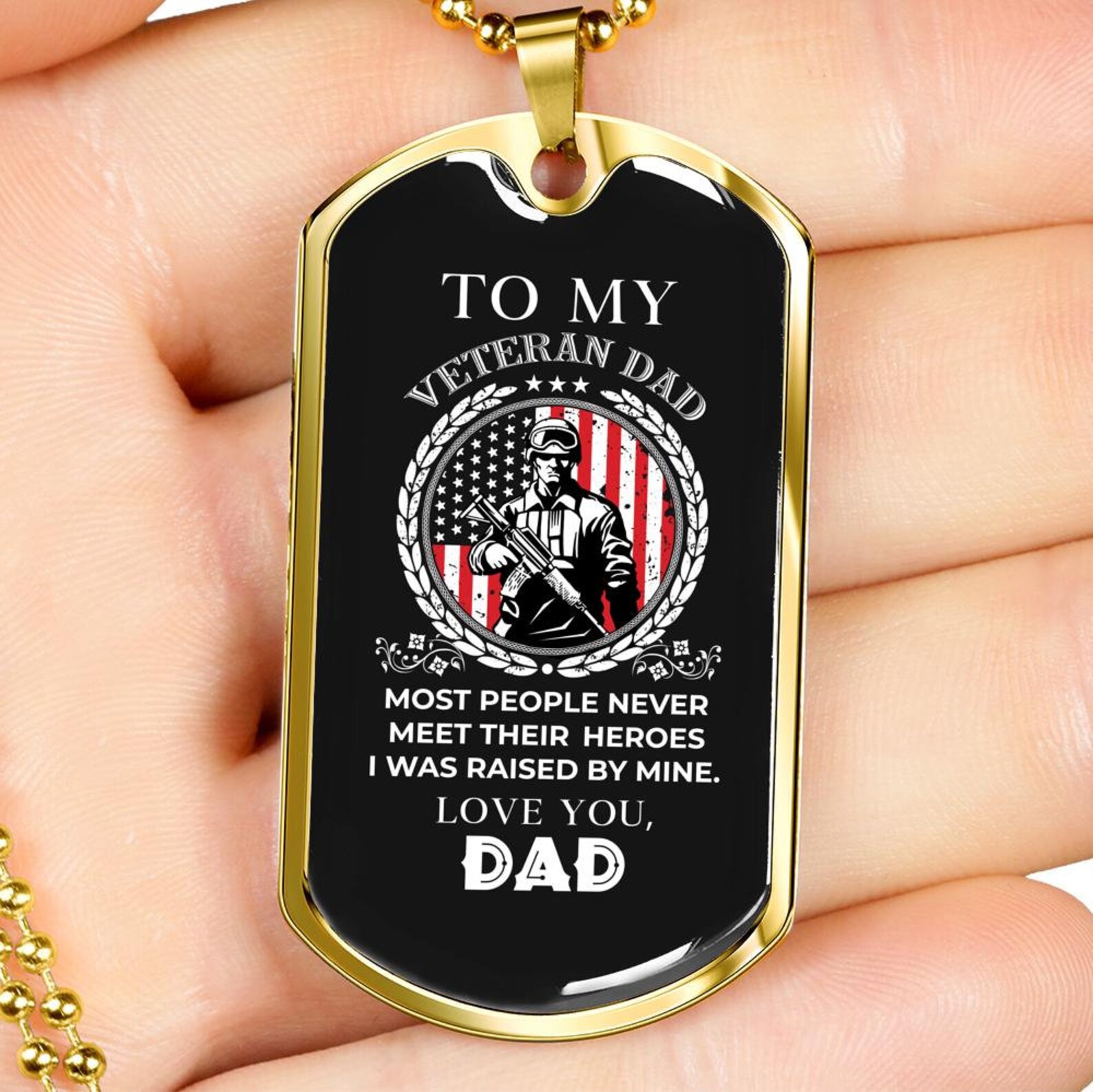 Veteran Dad Dog Tags Veteran Gift Father's Day Gift Etsy