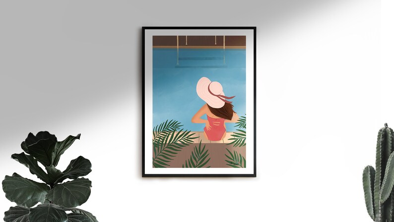 Aesthetic Wall Art Bedroom Decor Aesthetic Room Decor Aesthetic Gifts For Best Friend Female Swimming Pool Art Pool Print Home Living Wall Hangings Jewellerymilad Com