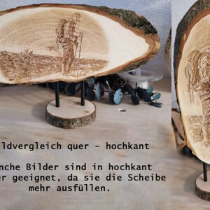 Baumscheibe oval oder rund mit Gravur Fotogravur Bild auf Holz Baumscheibenfoto Foto auf Holz Bildgravur Bild 6