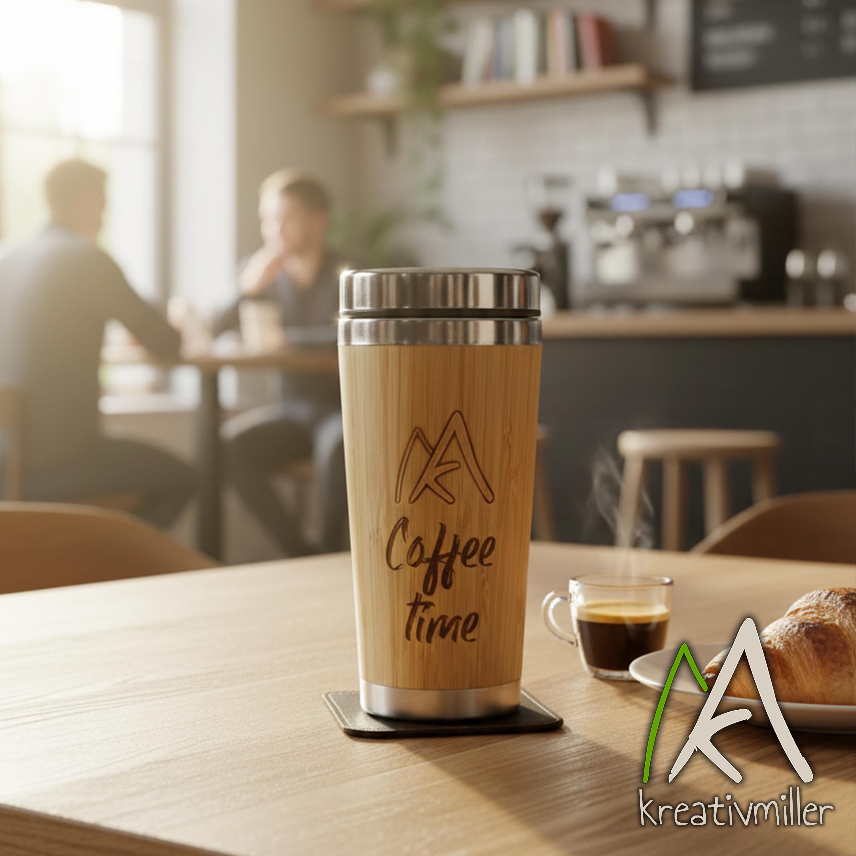 Personalisierter Bambus Becher To Go mit Gravur | Thermobecher 400ml |  Isolierbecher Edelstahl mit Namen | Nachhaltiges Geschenk - Etsy.de