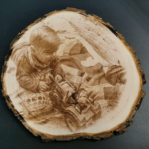 Baumscheibe rund mit Gravur Fotogravur Bild auf Holz Baumscheibenfoto Foto auf Holz Bildgravur Bild 7